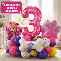 *Paw Patrol Girl Airfill Personalized Age Balloon Stack